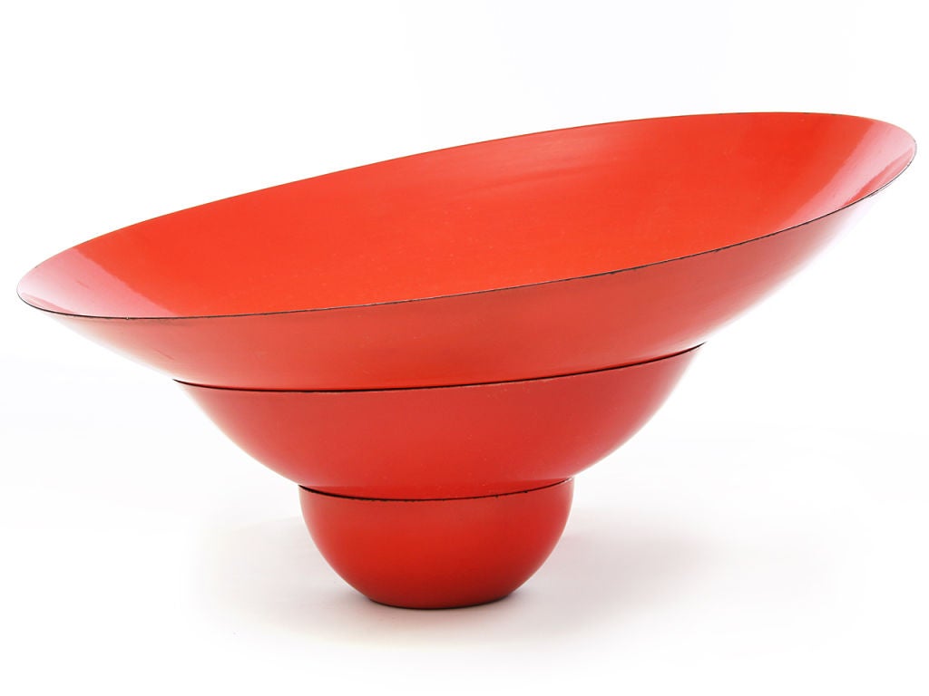 Red Enameled Steel Bowls 1