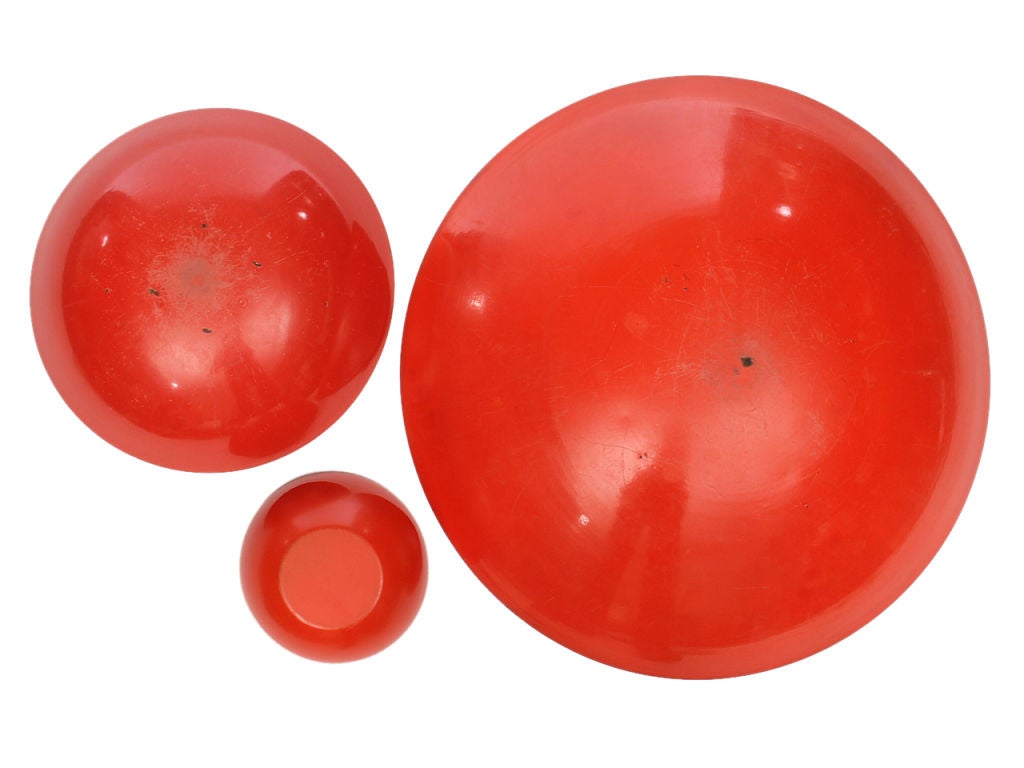 Red Enameled Steel Bowls 2