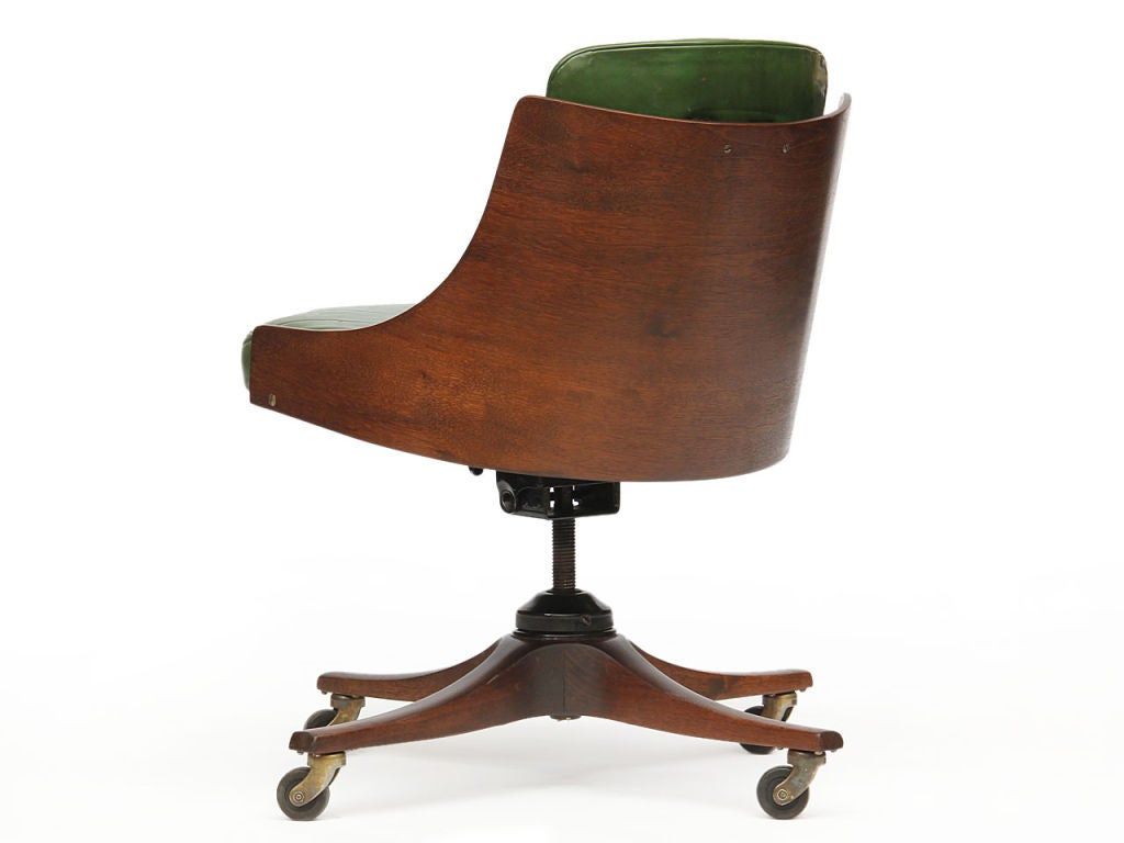 Mid-20th Century barrel back desk chair by Edward Wormley for Dunbar