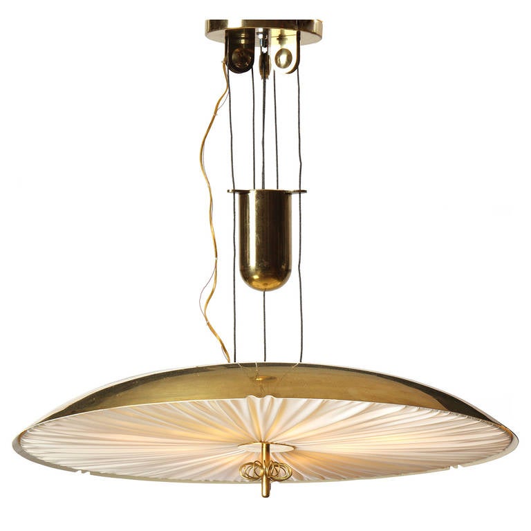Mid-20th Century Brass Ceiling Fixture by Paavo Tynell