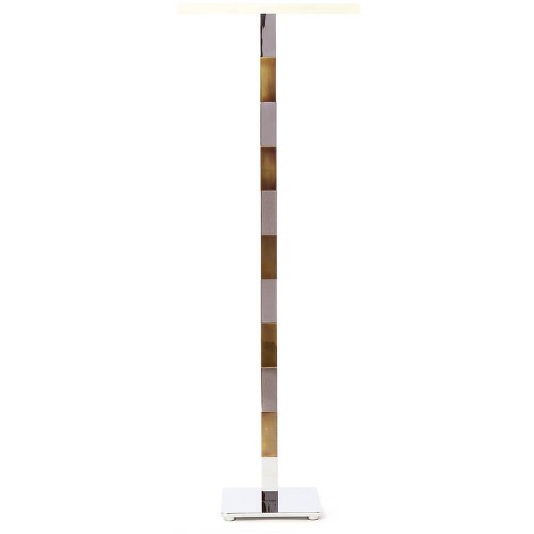 Mid-Century Modern Chrome and Brass Floor Lamp by Stewart Ross James for Hansen For Sale