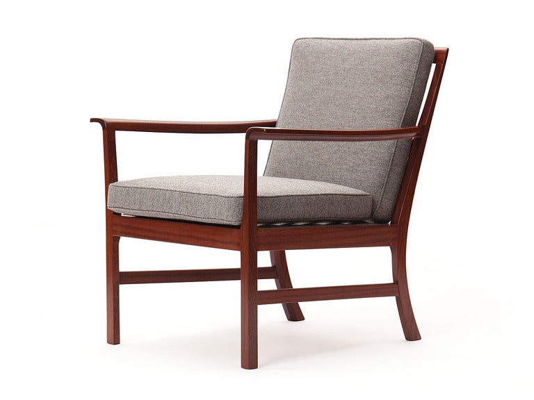 Scandinavian Modern Cuban Mahogany Lounge Chair by Ole Wanscher For Sale