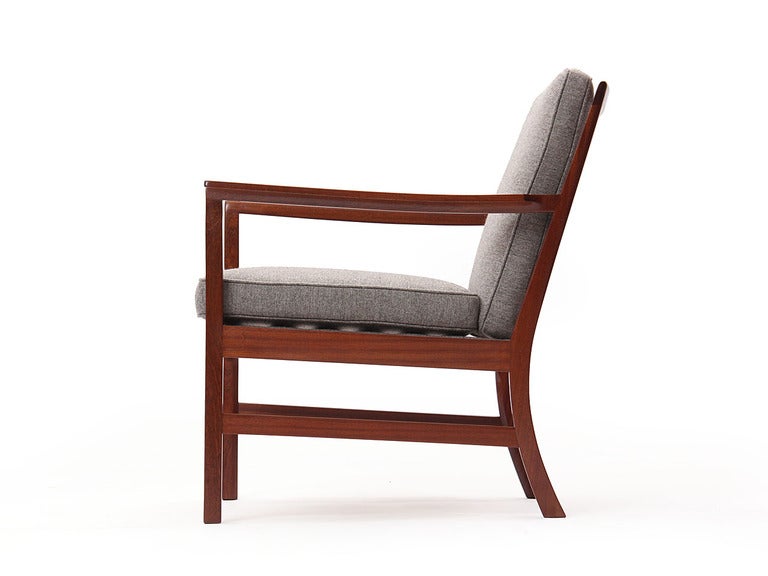 Danish Cuban Mahogany Lounge Chair by Ole Wanscher For Sale