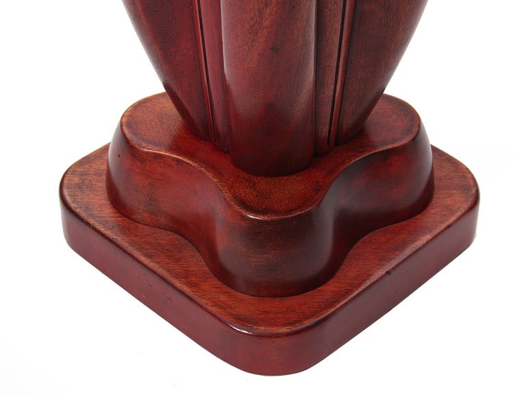 Carved Wood Table Lamp by Gilbert Watrous for Heifetz In Excellent Condition For Sale In Sagaponack, NY