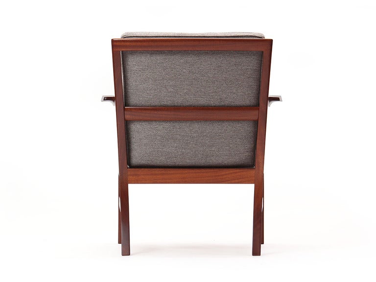 Mid-20th Century Mahogany Lounge Arm Chair by Ole Wanscher for A.J. Iversen For Sale
