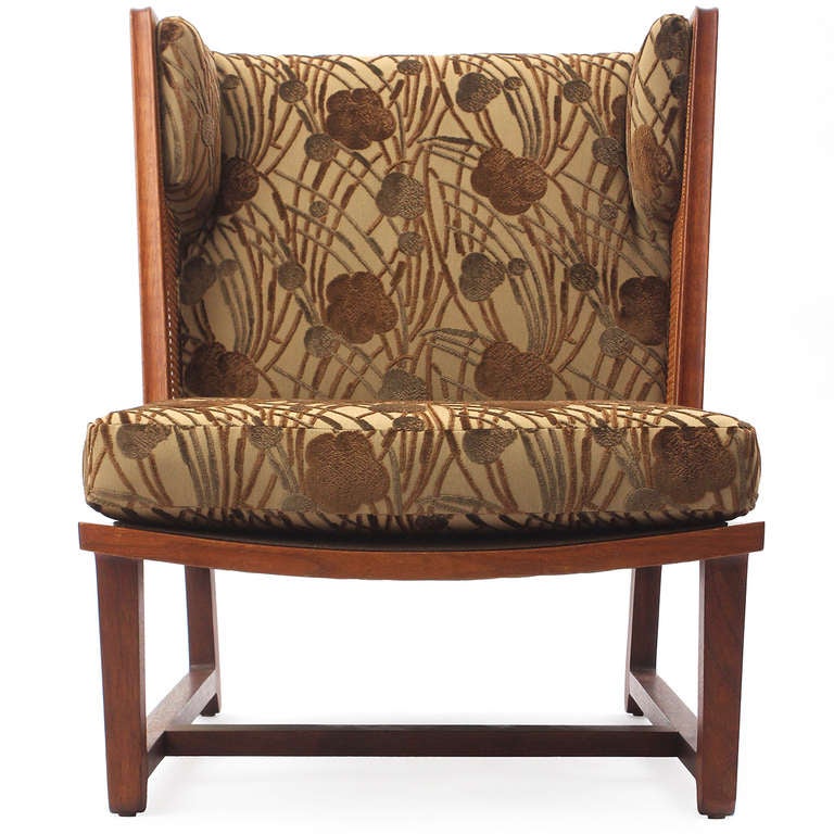 Mid-Century Modern Cane Panel Low Chairs by Edward Wormley for Dunbar