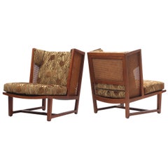 Vintage Cane Panel Low Chairs by Edward Wormley for Dunbar