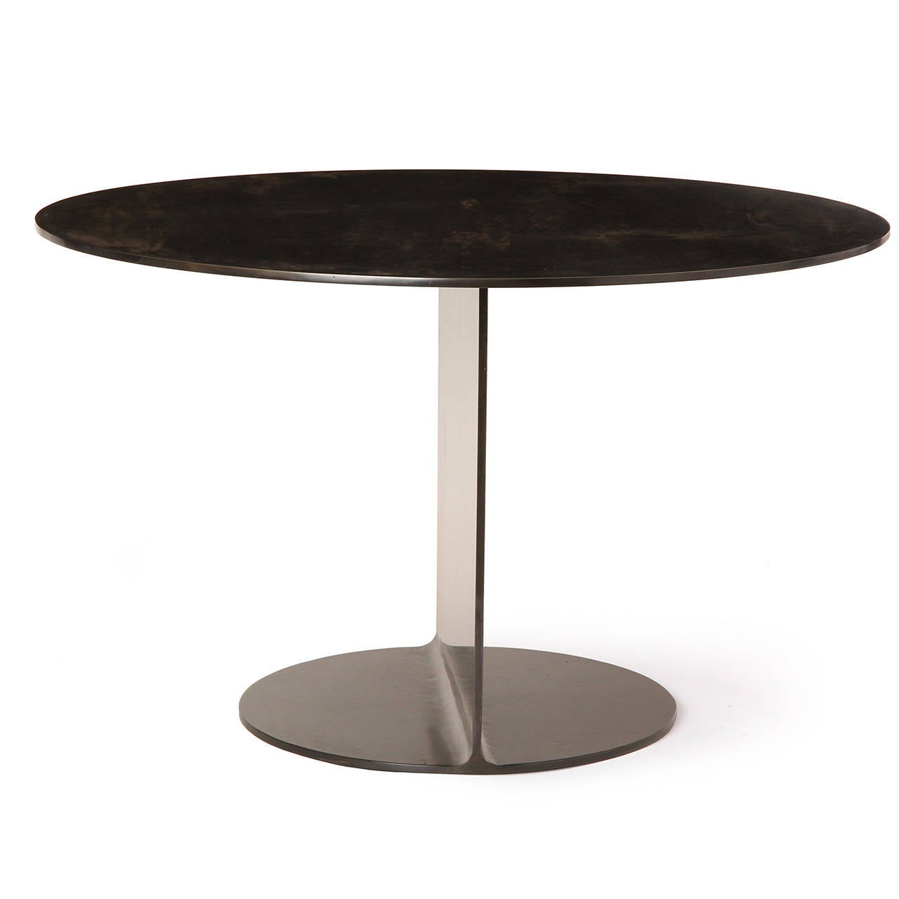 20th Century WYETH Original I Beam Gong Table in Blackened Steel For Sale