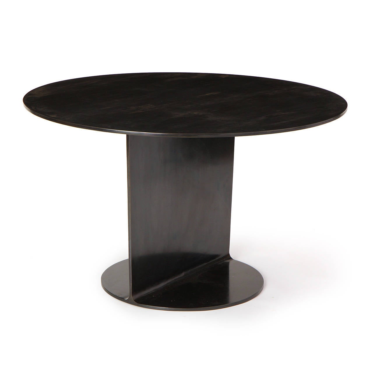 WYETH Original I Beam Gong-Tisch aus geschwärztem Stahl im Zustand „Hervorragend“ im Angebot in Sagaponack, NY