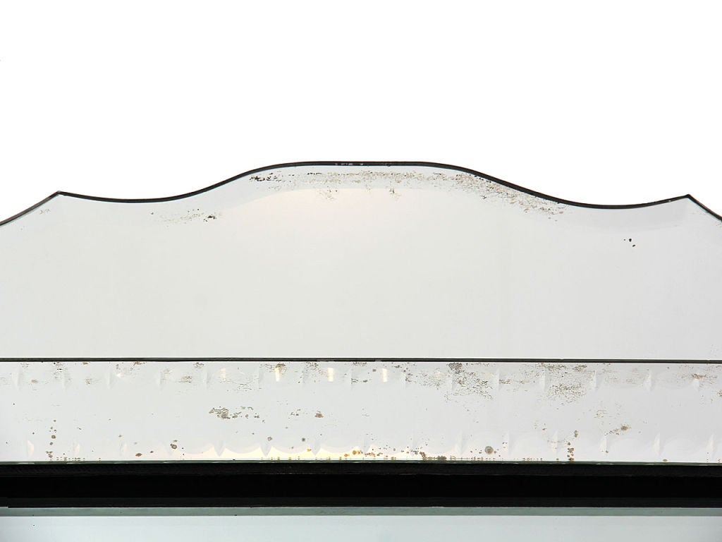 Venetian mirror with scalloped & beveled frame