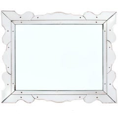 Venetian mirror with scalloped & beveled frame