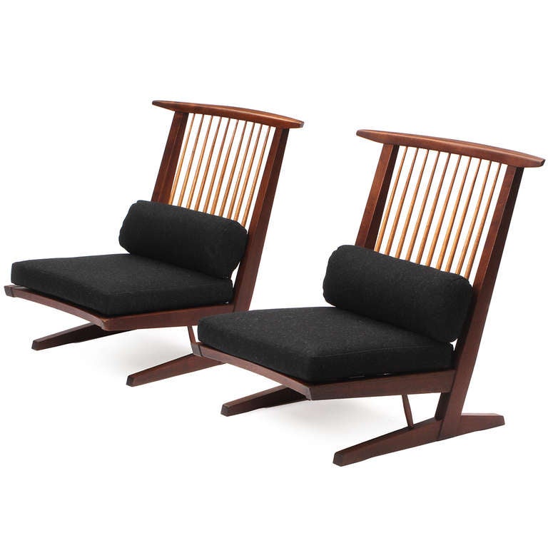 Conoid Lounge Chairs by George Nakashima 1