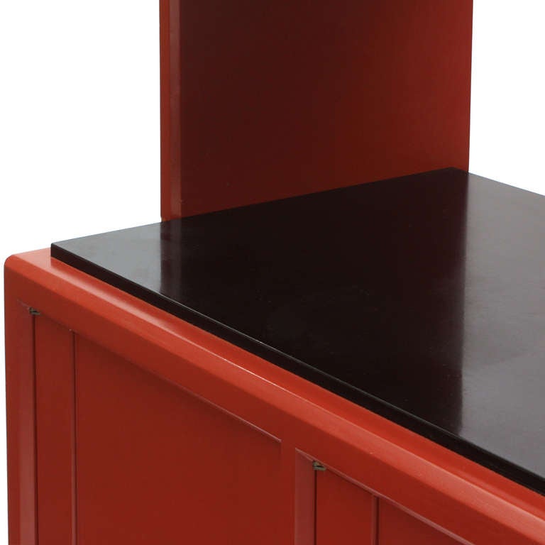 Cinnabar Lacquered Cabinet by Edward Wormley for Dunbar For Sale 2