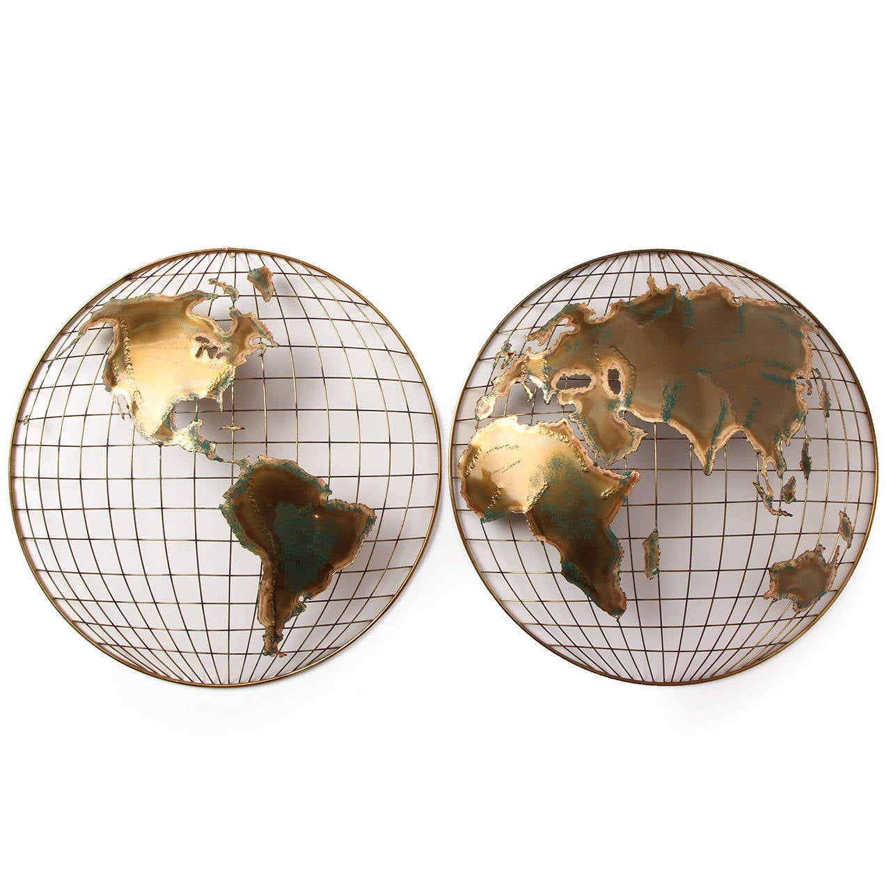 WallMounted Continents Sculpture by Jere at 1stdibs
