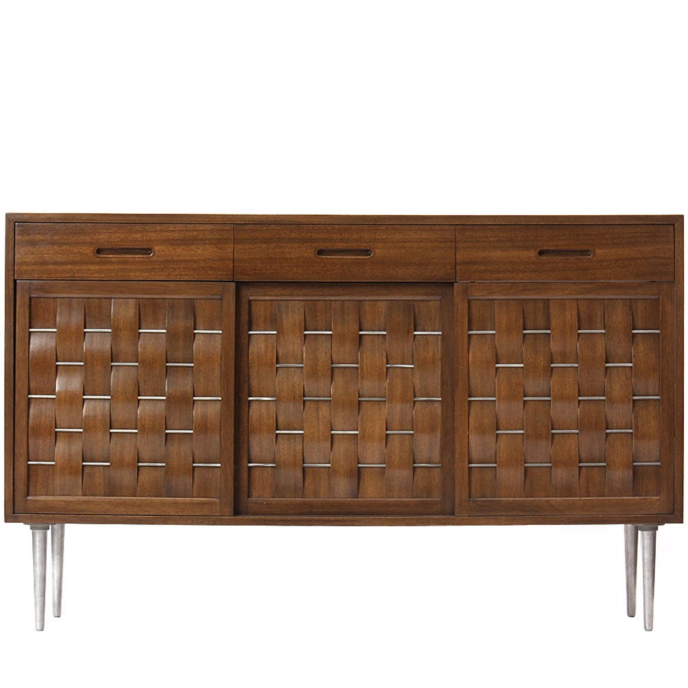 Woven Front Cabinet by Edward Wormley for Dunbar