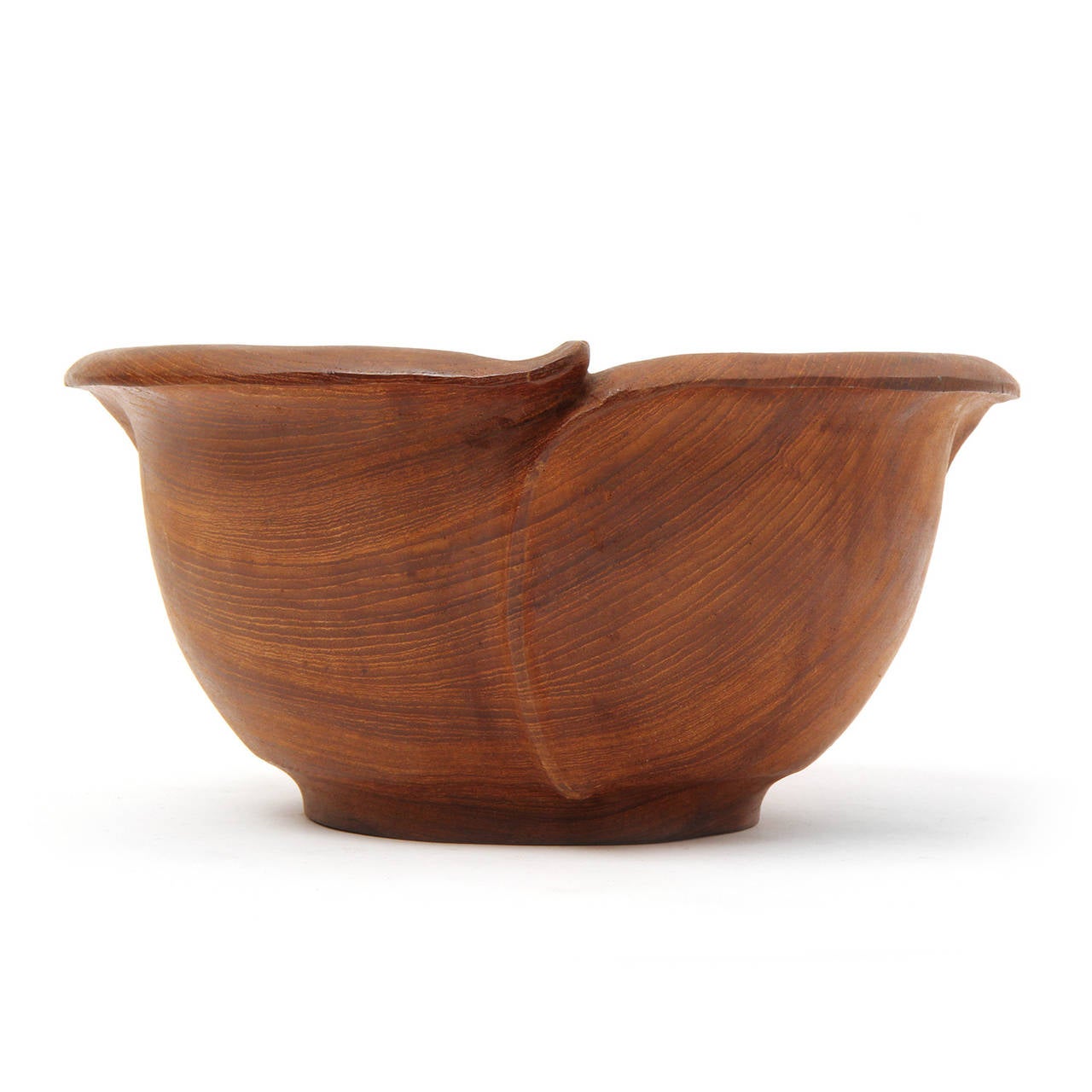 American Craftsman Scallop-Edged Walnut Bowl For Sale
