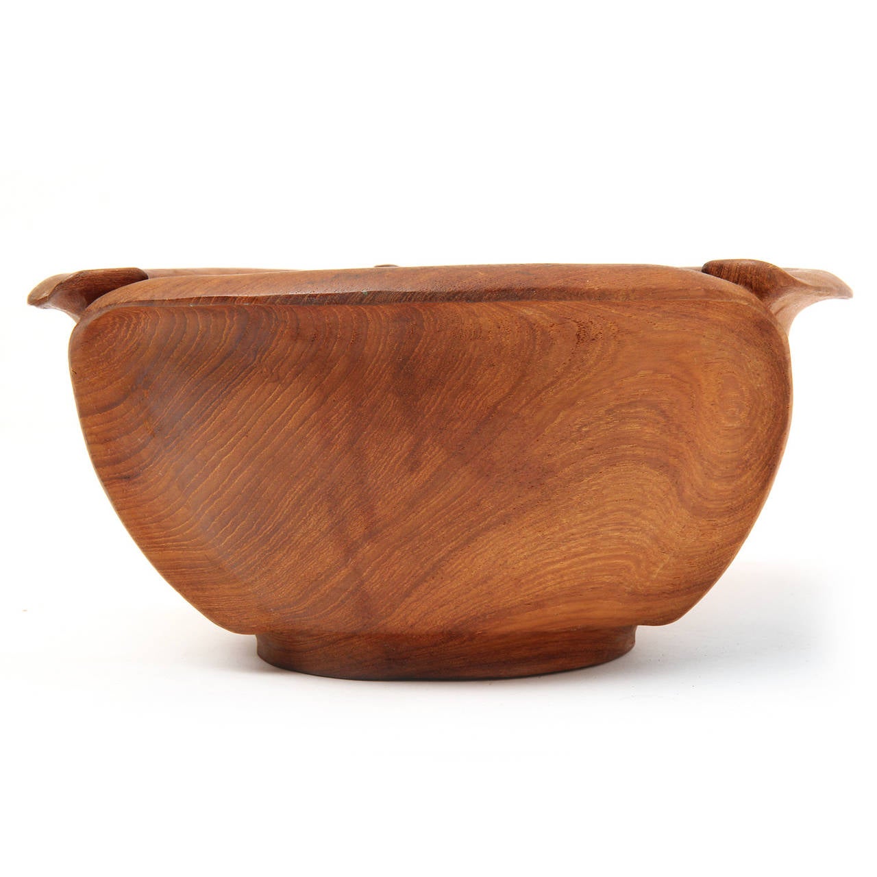 Mid-20th Century Scallop-Edged Walnut Bowl For Sale