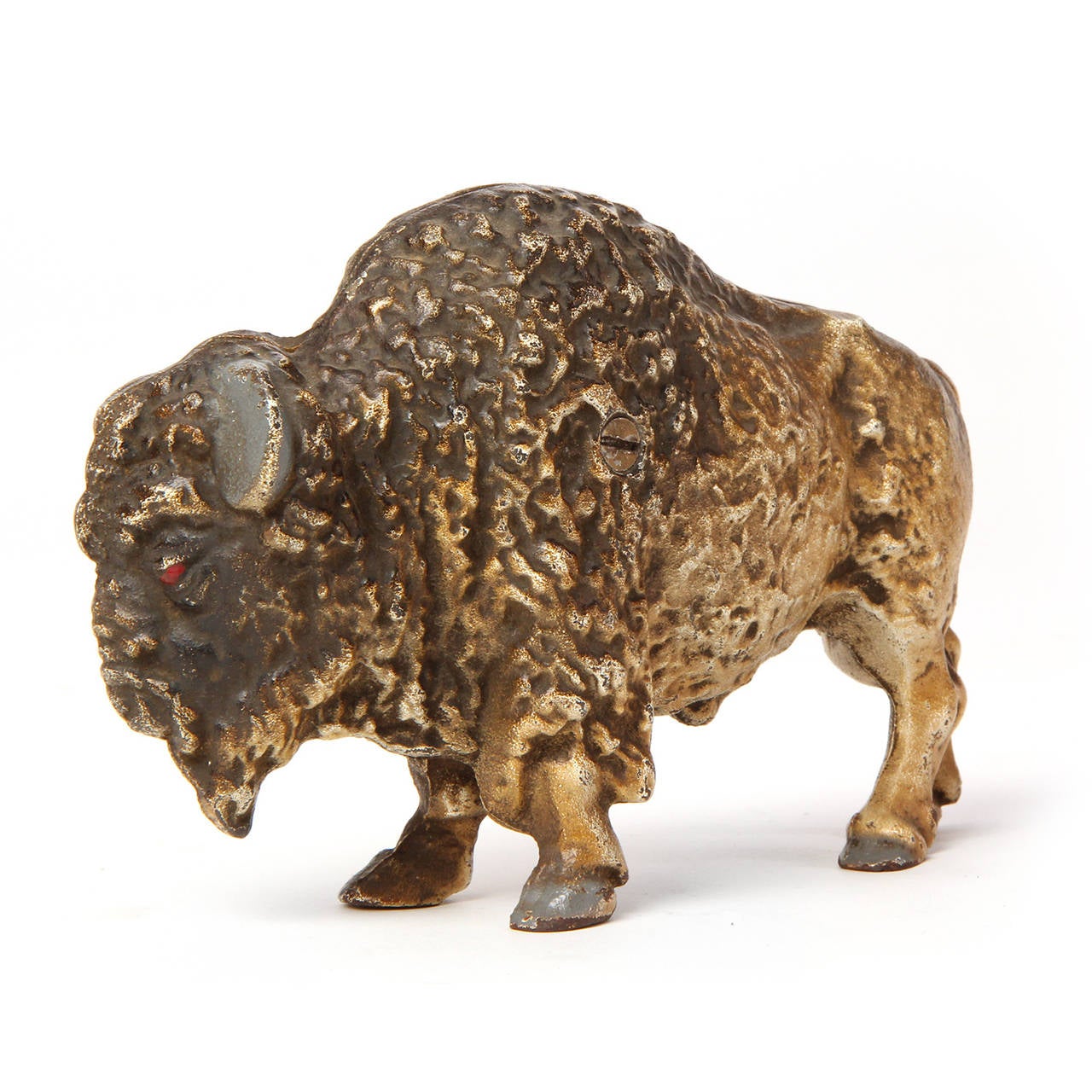 Cast Iron Bison Still Bank In Good Condition In Sagaponack, NY