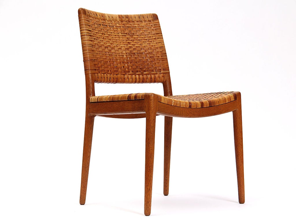 Scandinavian Modern Caned Oak Chair by Hans Wegner