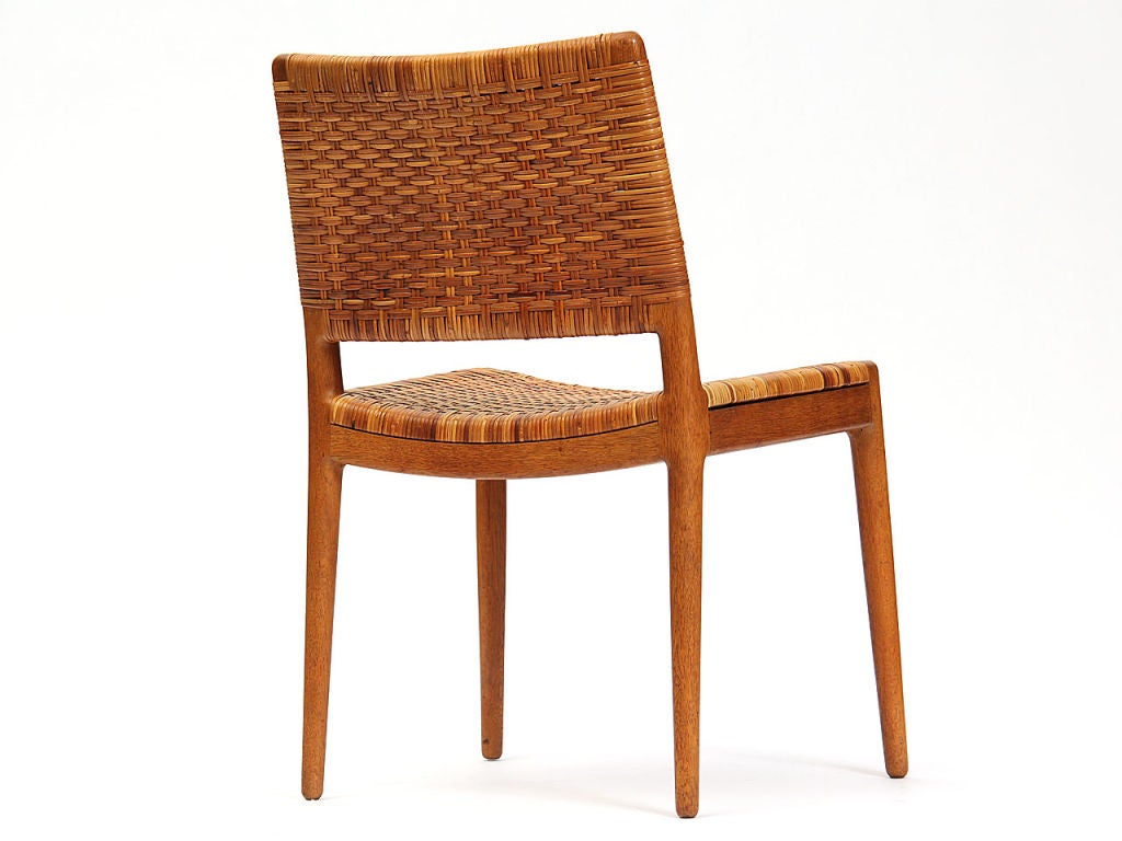 Caned Oak Chair by Hans Wegner In Good Condition In Sagaponack, NY
