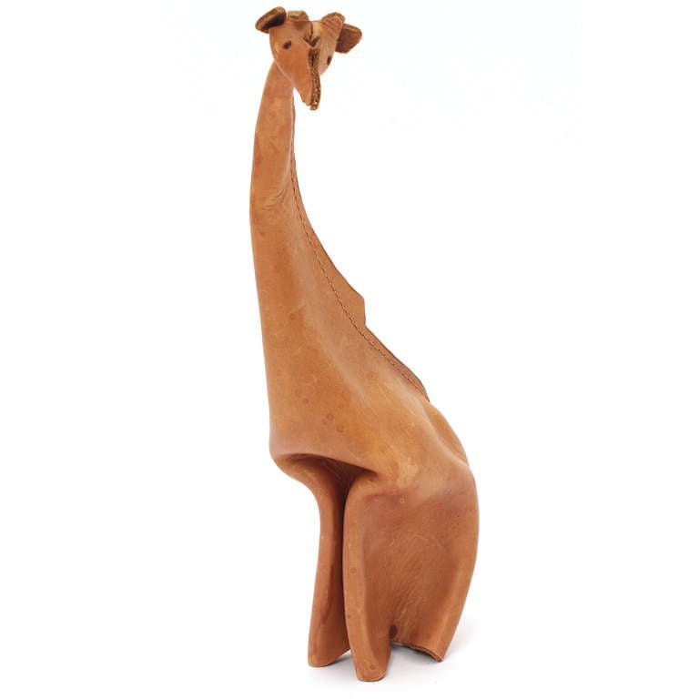 Mid-Century Modern Leather Giraffe By Deru