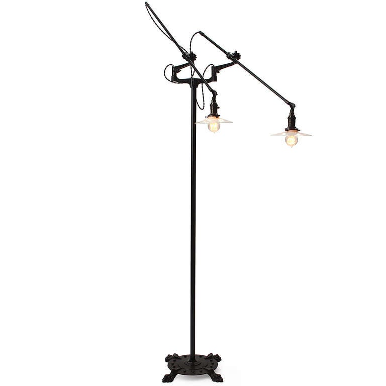 Rare Industrial Floor Lamp by O.C. White In Good Condition For Sale In Sagaponack, NY