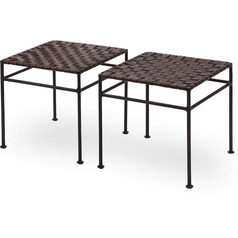 American Iron and Leather Stools by Swift And Monell
