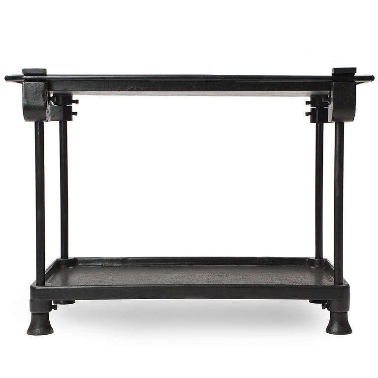 Industrial Two-Tiered Iron Table by New Britain Machine Co. For Sale