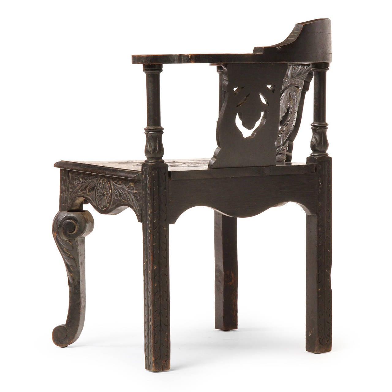 Oak Aesthetic Movement Corner Chair For Sale