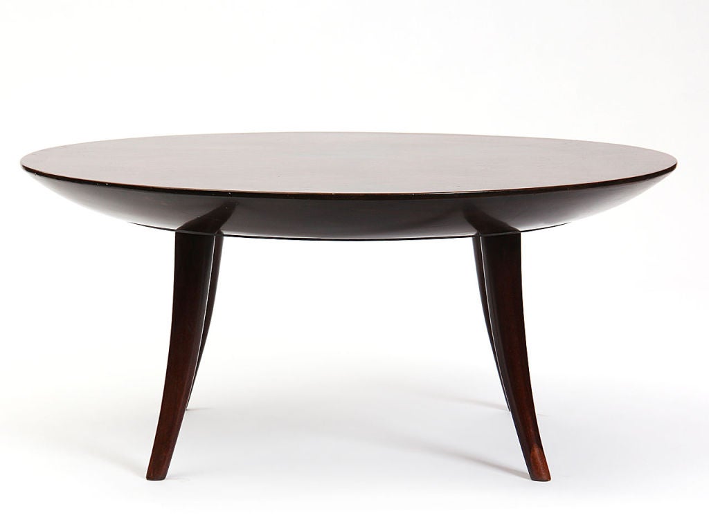 American burled wood low table by Schmeig & Kotzian