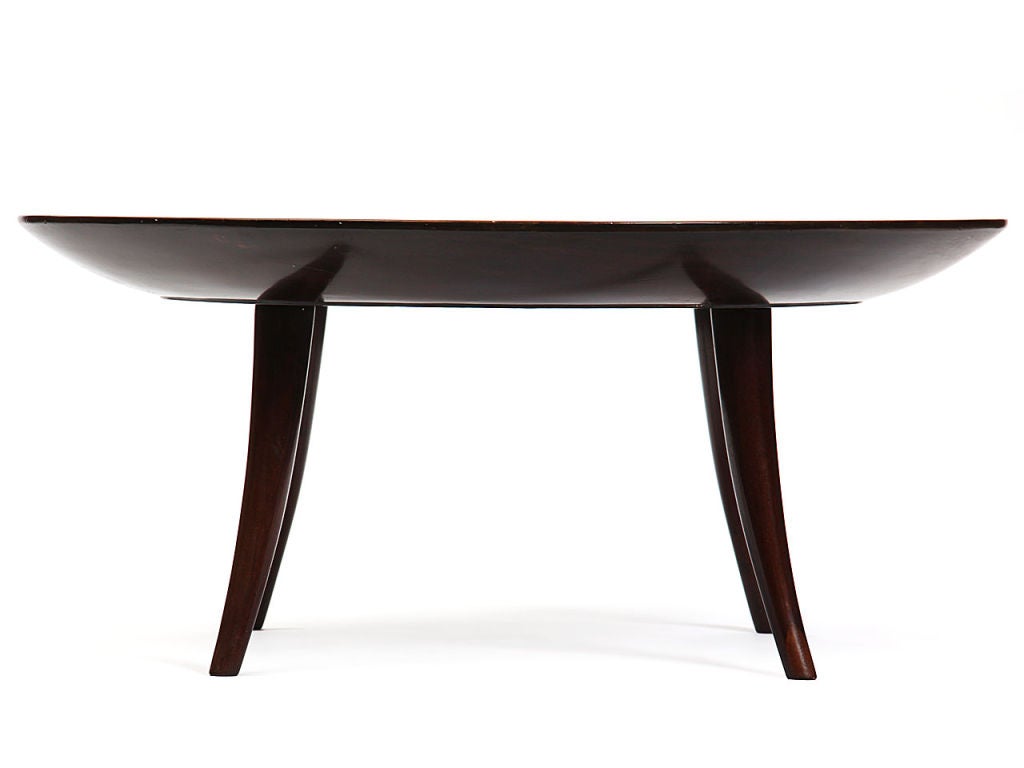 burled wood low table by Schmeig & Kotzian In Good Condition In Sagaponack, NY