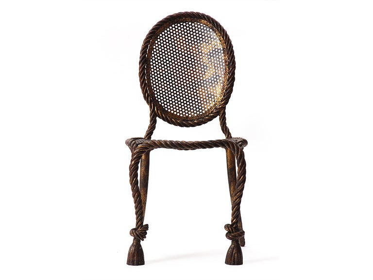 Pair of Gilded Wrought Iron Chairs