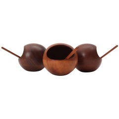 Vintage Teak Bowls By Söwe Konst