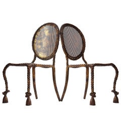 Pair of Gilded Wrought Iron Chairs