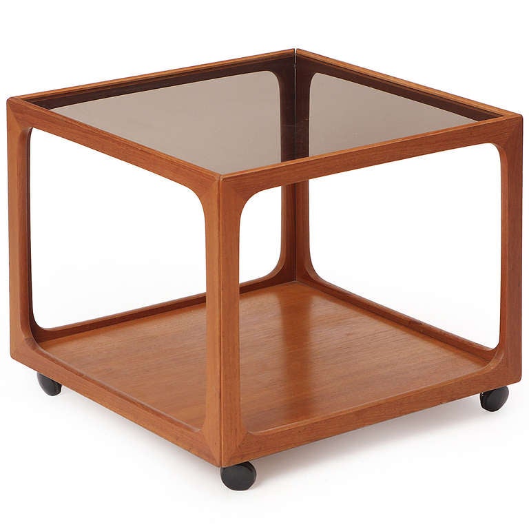Danish Rolling End Table For Sale