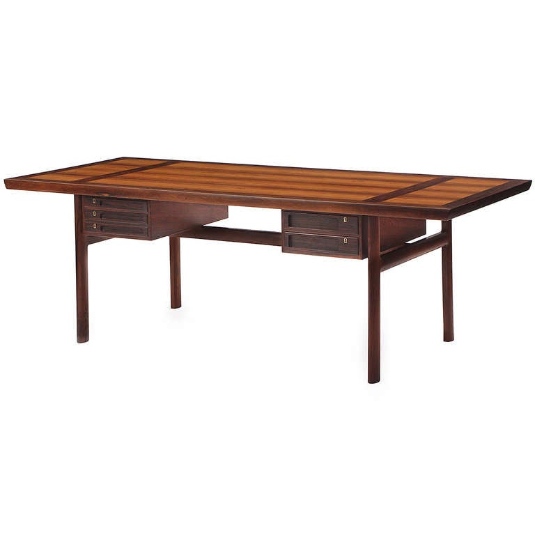 Danish Metamorphic Rosewood Desk And Table By Hvidt And Molgaard