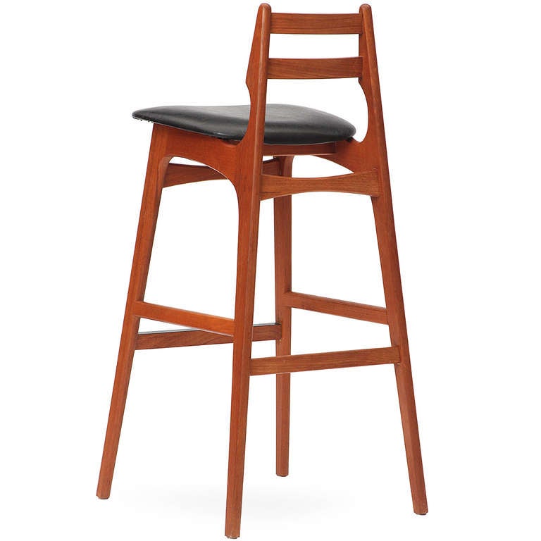 Sculptural Teak Barstools In Good Condition In Sagaponack, NY