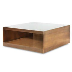 vintage custom made brass low table