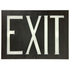 Vintage steel lighted Exit sign