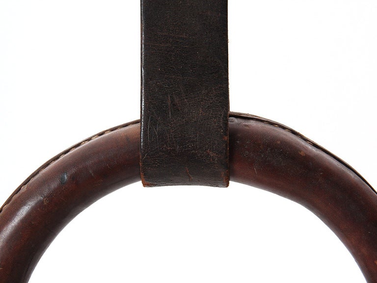 20th Century Leather Wrapped Gymnastic Rings