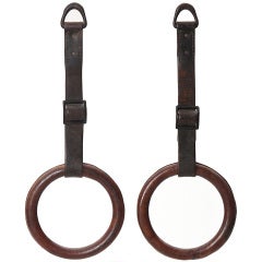 Used Leather Wrapped Gymnastic Rings