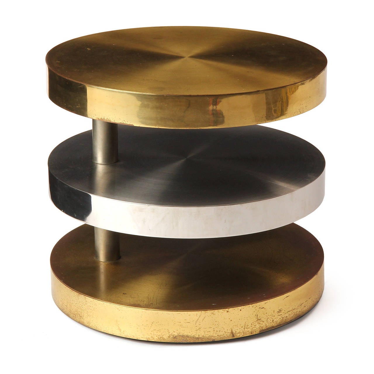 Metalwork Three-Tiered Revolving Table