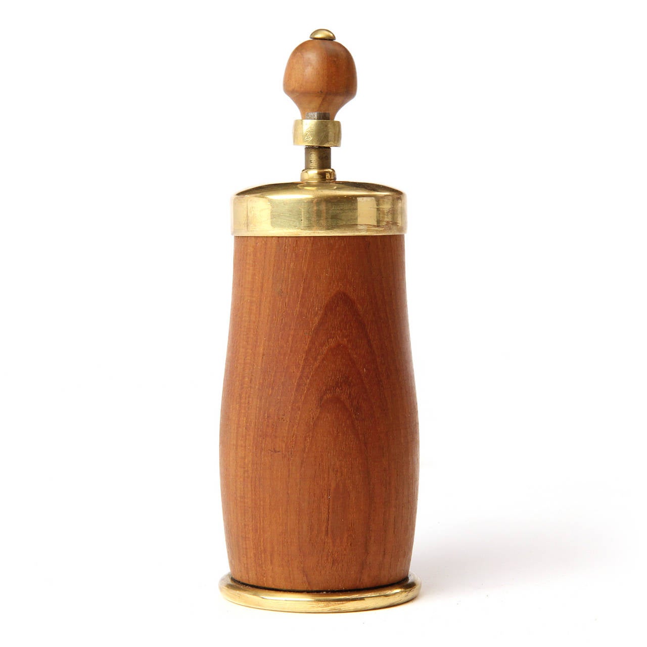 Danish Teak and Brass Coffee Mill For Sale