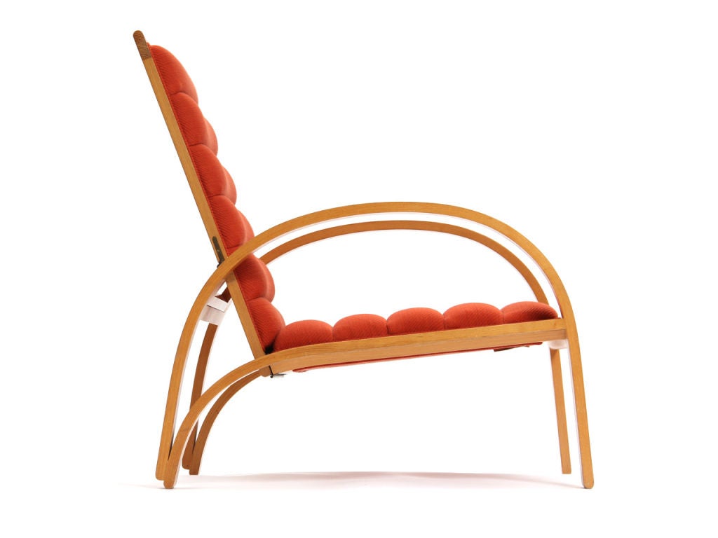American Ash Lounge Chair by Ward Bennett For Sale