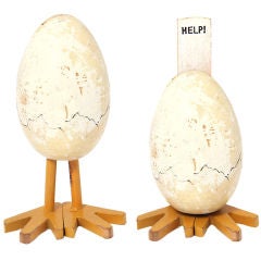 Vintage sweet desktop object "HELP!" toy egg