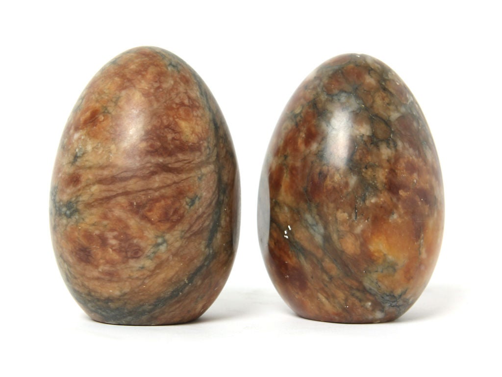 Italian Marble Egg Bookends