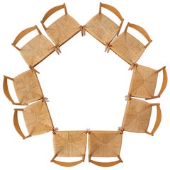 Stühle aus Eiche und Papierkordelstühle von Hans J. Wegner für Carl Hansen & Sohn, 1962