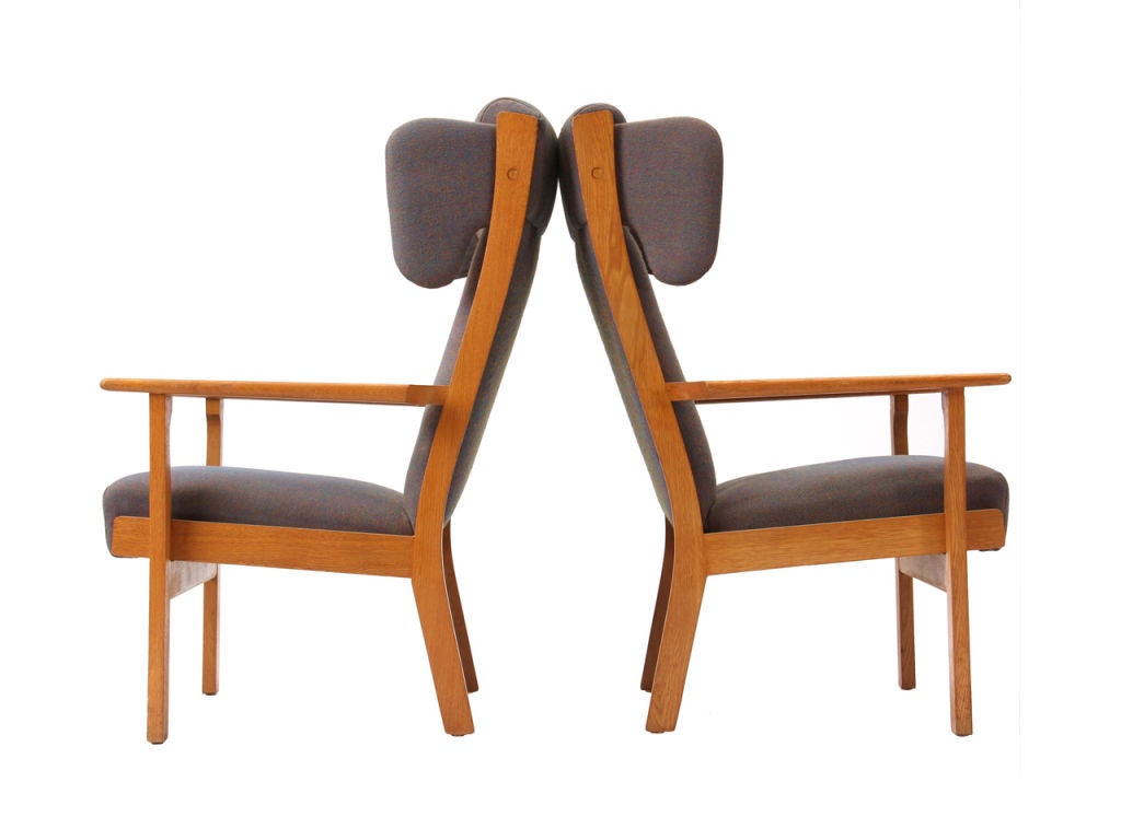 Oak Wingback Armchair by Hans Wegner For Sale