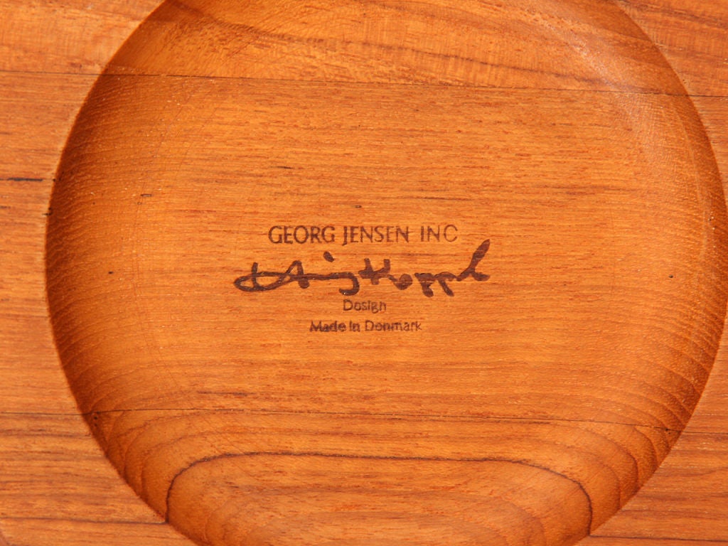 Large Teak Serving Bowl by Henning Koppel In Good Condition In Sagaponack, NY