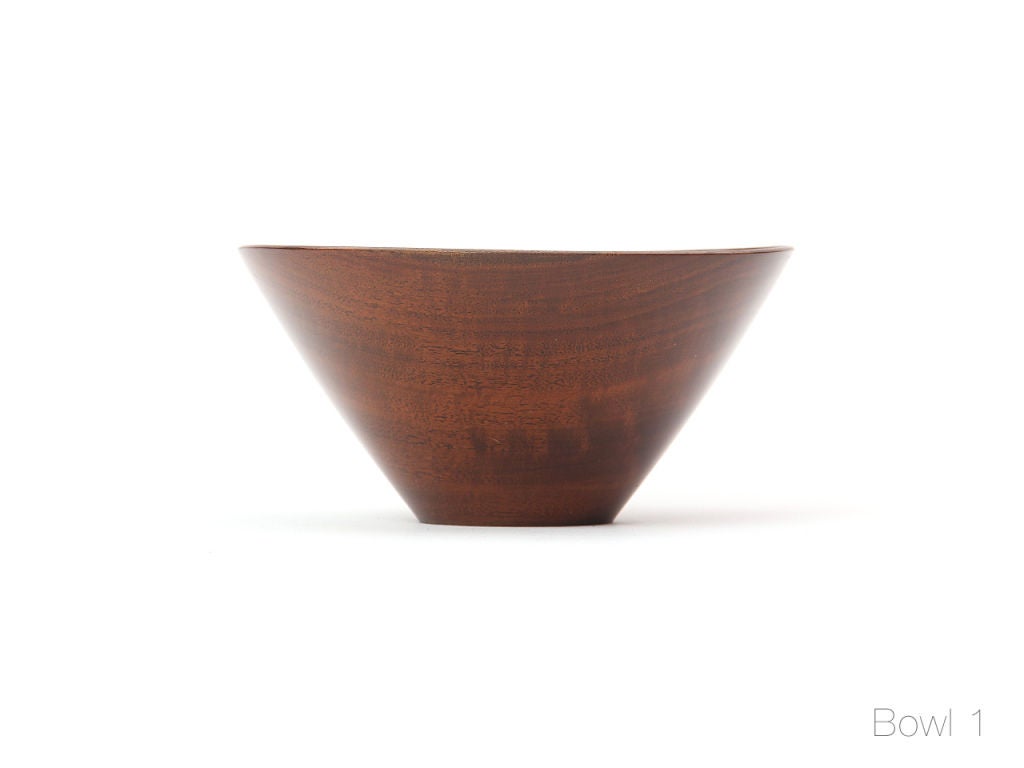 A selection of lathe-turned bowls by Bob Stocksdale. All signed by the artist and priced individually:

Bowl 1: 8